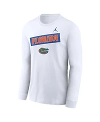 Jordan Men's White Florida Gators Two-Hit Classic Location Long Sleeve T-Shirt