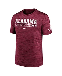 Nike Men's Crimson Alabama Tide Velocity Baseball Wordmark Stack Performance T-Shirt