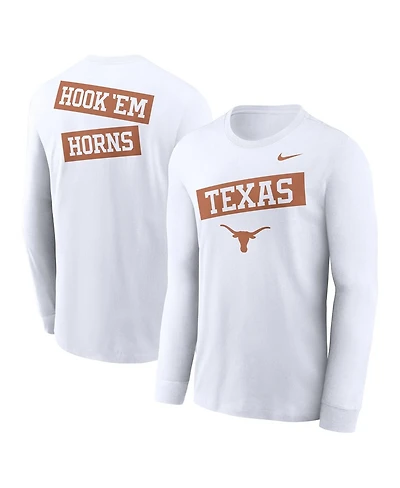 Nike Men's White Texas Longhorns Two-Hit Classic Location Long Sleeve T-Shirt