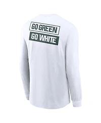 Nike Men's White Michigan State Spartans Two-Hit Classic Location Long Sleeve T-Shirt
