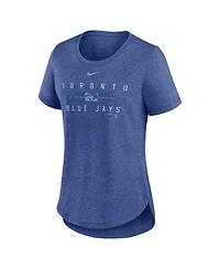 Nike Women's Heather Royal Toronto Blue Jays Knockout Team Stack Tri-Blend Scoop Neck T-Shirt