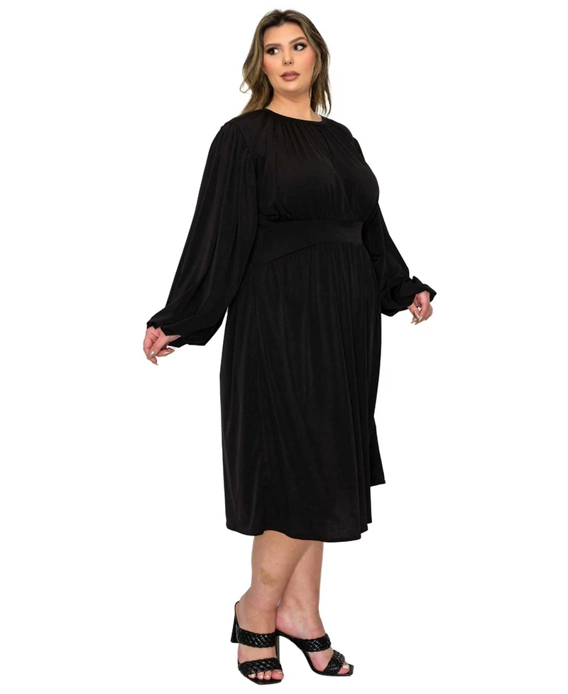 L I V D Plus Audrey Ruched Midi Dress