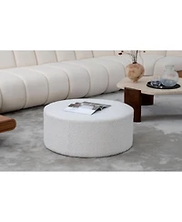 Streamdale Versatile Round Boucle Table Ottoman, Seat, End/Side Table
