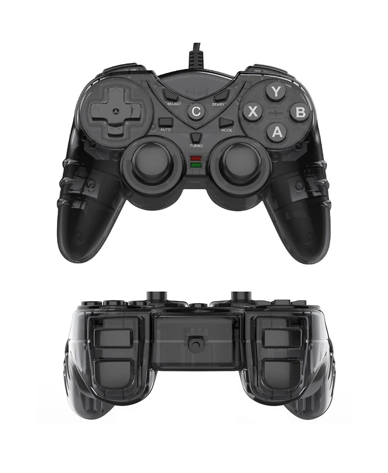 1pc Black Translucent Dual Vibration Usb Wired Game Controller for PS3 Pc Tv Box