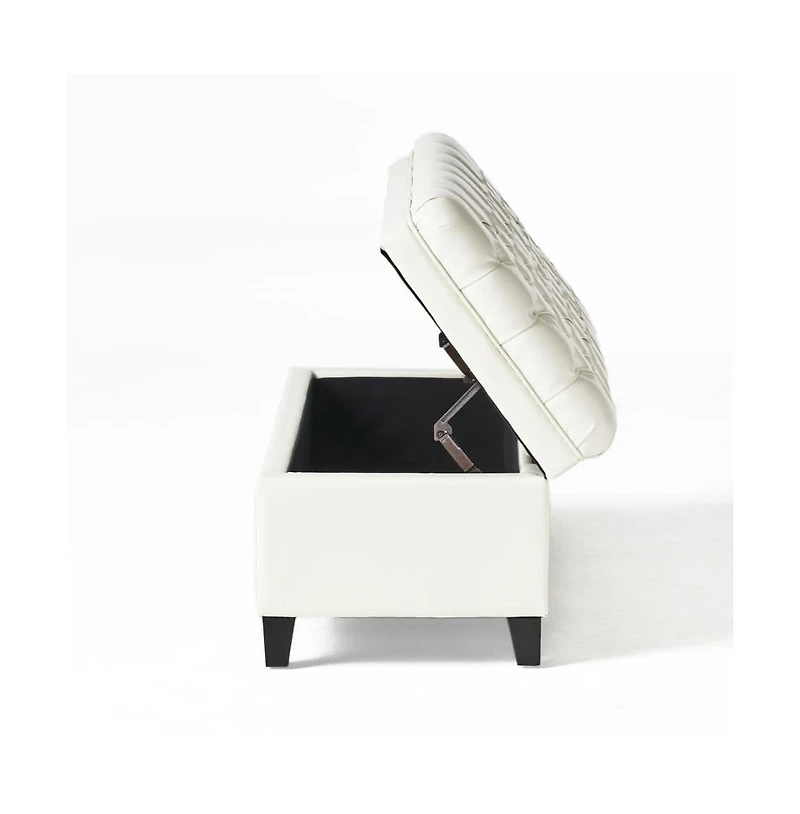 Pu Leather Storage Bench Classic Tufted Ottoman Multifunctional Bedroom and Living Room Bench-The Pop Home
