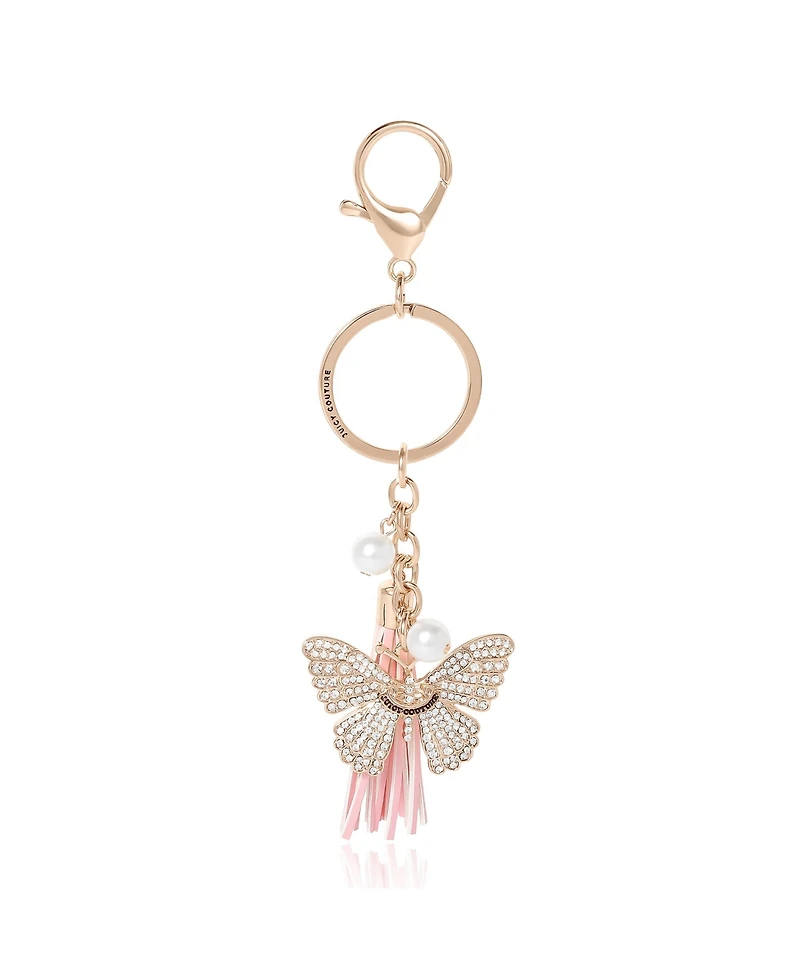 Juicy Couture Butterfly Charm Keychain with Pearls