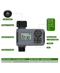 Sprinkler Timer Outdoor Programmable Water Timer for Lawn Garden Rain Delay Manual Automatic Watering