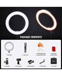 Neewer 55W 18"/45cm Ring Light Kit New Version, 5600K 0-100% Dimming Led Selfie Light with Light Stand and Phone Holder for Makeup Lash Tattoo Ba