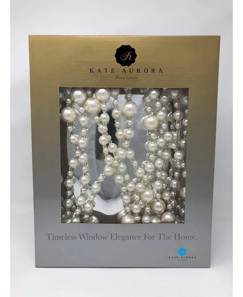 Kate Aurora 1 Piece Premium Luxury Large Pearl Beaded Window Curtain Panel