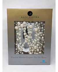 Kate Aurora 1 Piece Premium Luxury Large Pearl Beaded Window Curtain Panel