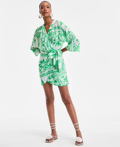 I.n.c. International Concepts Women's Printed Side-Tie Mini Dress, Exclusively at Macy's