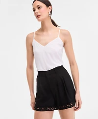 I.n.c. International Concepts Women's Crochet-Trim Shorts, Exclusively at Macy's