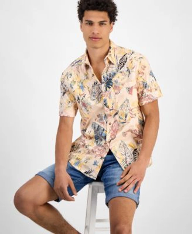 Guess Mens Floral Shirt Shorts Sneakers