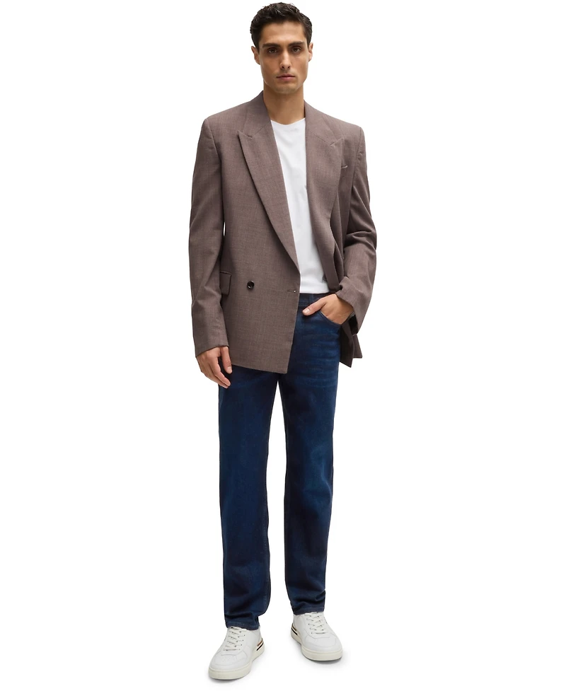 Boss by Hugo Men's Dark-Blue Soft Denim Regular-Fit Jeans