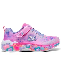 Skechers Little Girls' S-Lights: Eternal Heart Lights Light-Up Fastening Strap Casual Sneakers from Finish Line