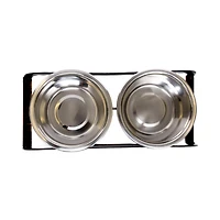 Country Living Rustic Dog Bone Elevated Feeder with 2 Stainless Steel Bowls (2 qts Each)