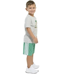 adidas Toddler & Little Boys Graphic T-Shirt Stripe Shorts