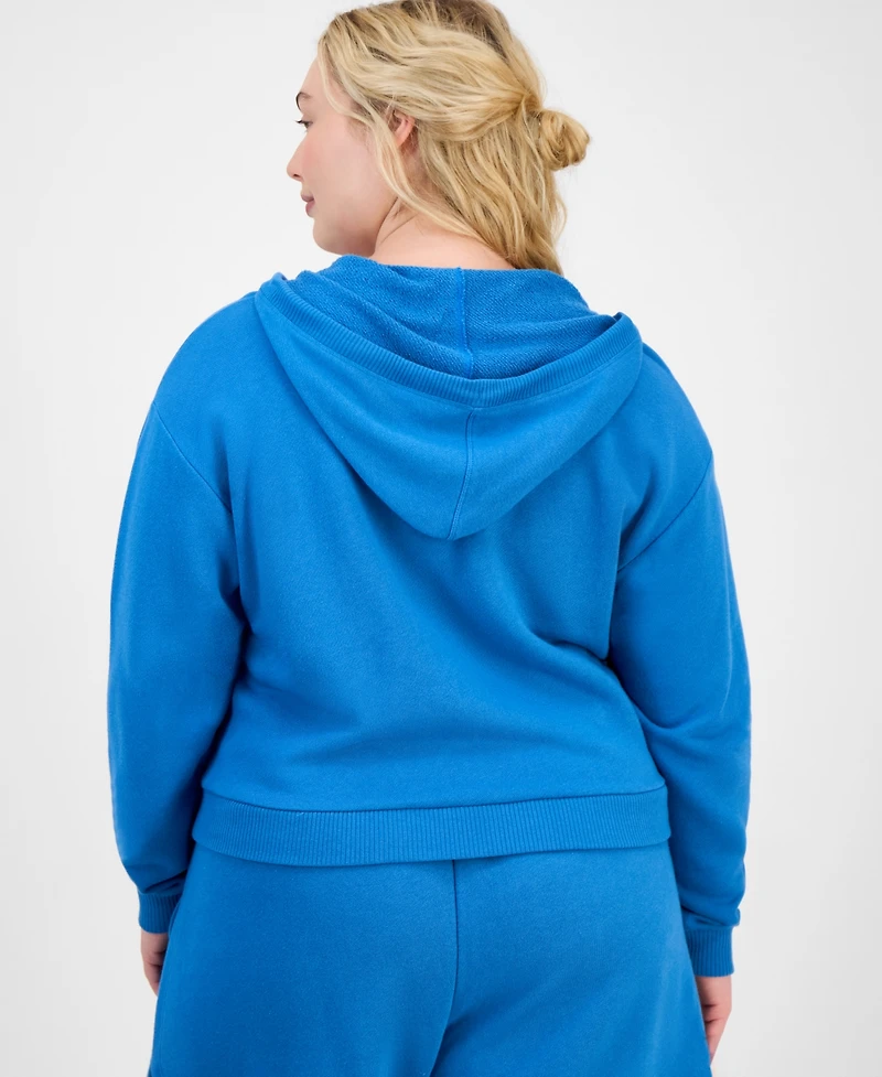 Id Ideology Plus Cropped Full-Zip Hoodie, Exclusively at Macy's