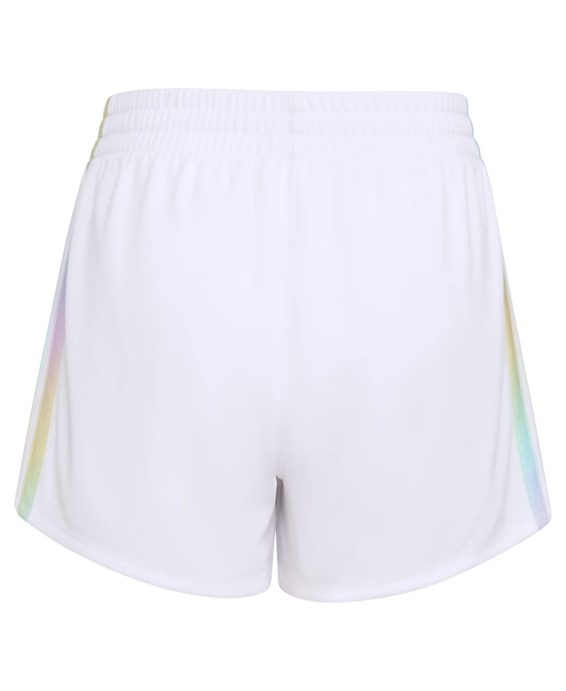 adidas Big Girls Elastic Waistband Gradient 3-Stipe Pacer Mesh Shorts