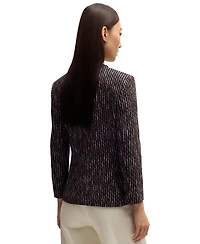 Boss by Hugo Women's Multicolored Boucle Slim-Fit Blazer