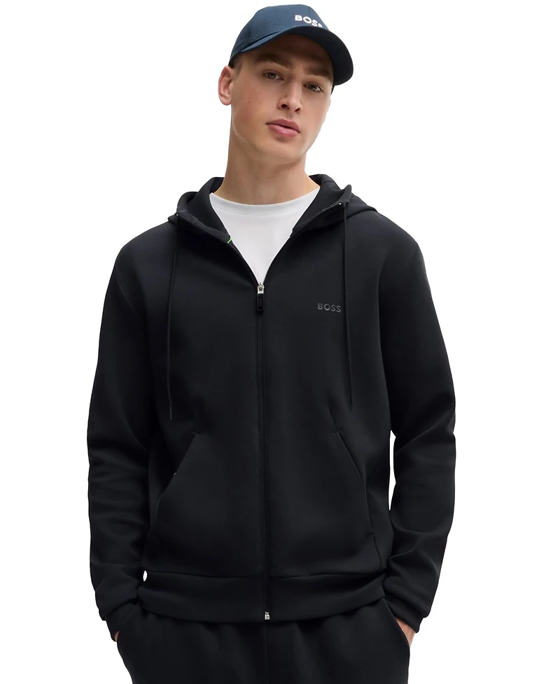 Boss by Hugo Men's Logo Print Zip-Up Hoodie