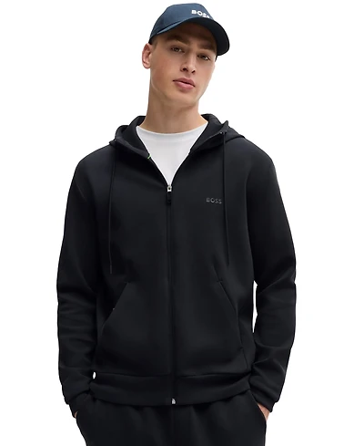 Boss by Hugo Men's Logo Print Zip-Up Hoodie