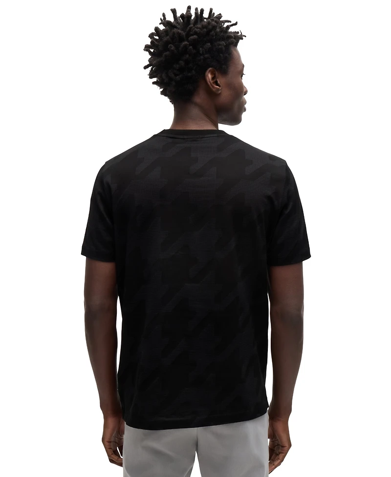 Boss by Hugo Men's Houndstooth Jacquard T-Shirt