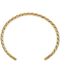 Esquire Men's Jewelry Woven Style Cuff Bangle Bracelet in Gold-Tone Ion Plated Stainless Steel, Exclusively at Macy's