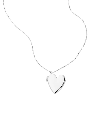 Adornia Silver Heart Locket Necklace