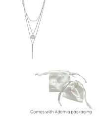 Adornia Tarnish Resistant Silver Layered Pendant Necklace Set