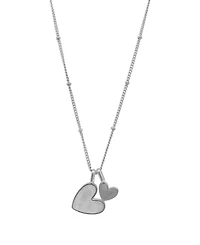 Adornia Tarnish Resistant Silver Mother of Pearl Heart Charms Necklace