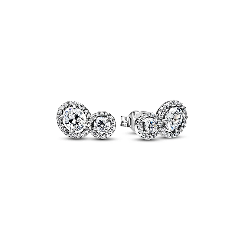Pandora Sterling Silver Halo Stud Earrings