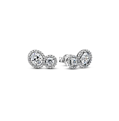 Pandora Sterling Silver Halo Stud Earrings