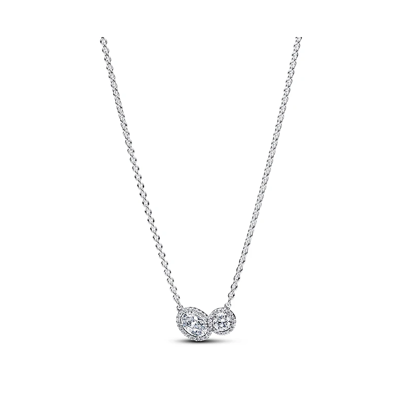 Pandora Sterling Silver Embracing Halo Necklace