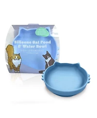 P.t. Supply Co. Cat Shaped Silicone Pet Bowl with Non-Slip Suction Base