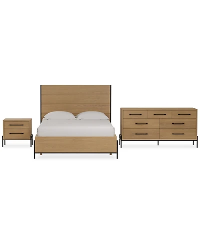 Linstead 3-Pc. Full Panel Set (Bed, Dresser & Nightstand), Created for Macy's