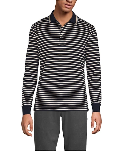 Lands' End Men's Long Sleeve Cotton Supima Polo Shirt