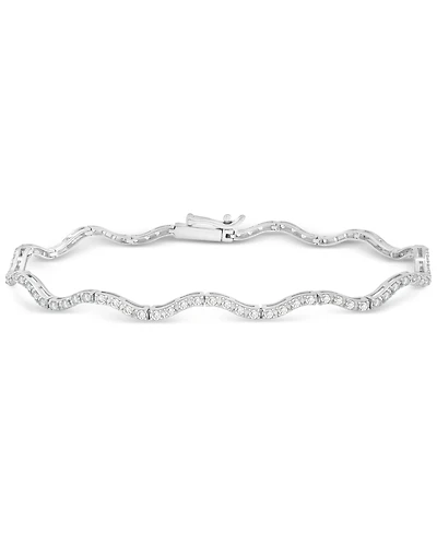 Wrapped in Love Diamond Wavy Tennis Bracelet (1 ct. tw) in 14k White Gold, Exclusively at Macy's