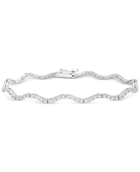 Wrapped in Love Diamond Wavy Tennis Bracelet (1 ct. tw) in 14k White Gold, Exclusively at Macy's