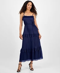 julia jordan Women's Tie-Strap Maxi Dress