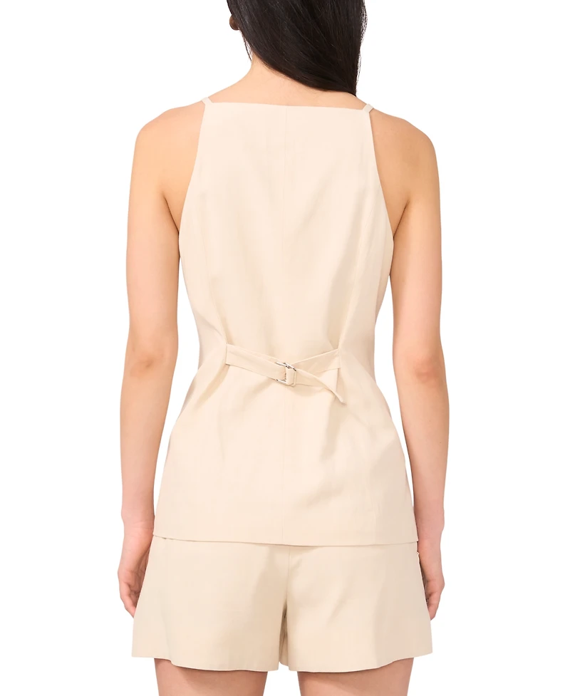 1.state Women's Square-Neck Button-Front Long Vest