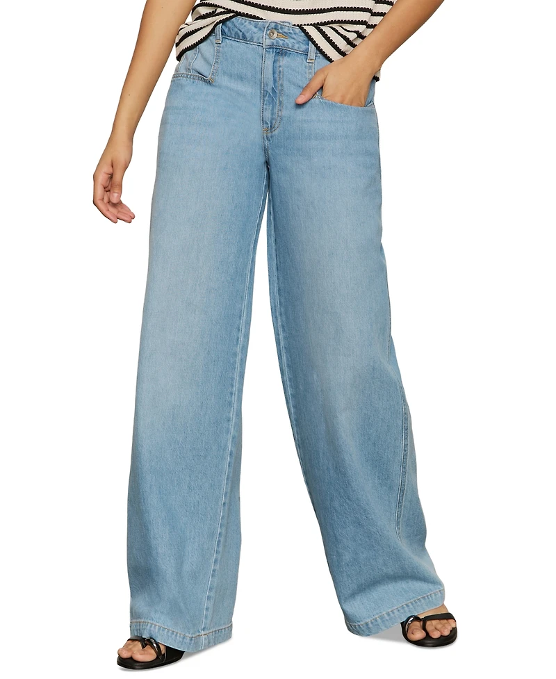 Sanctuary Women's Highland Mid Rise Wide-Leg Jeans