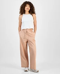 and Now This Petite Cotton Linen Drawstring Cargo Pants, Exclusively at Macy's