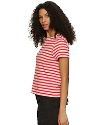 Sanctuary Women's Striped Crewneck Textured Tee