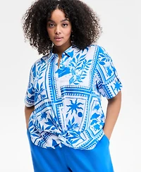I.n.c. International Concepts Plus Twist-Hem Blouse, Exclusively at Macy's