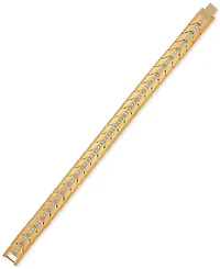 Esquire Men's Jewelry Diamond Chevron Link Bracelet (1/4 ct. t.w.) in Stainless Steel & Gold Ion-Plate, Exclusively at Macy's