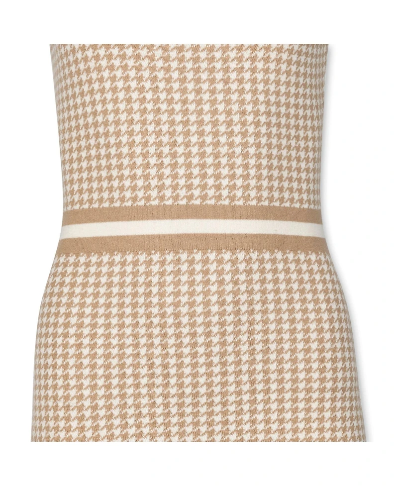 Hope & Henry Women's Organic Cotton 3/4 Sleeve Fit and Flare Sweater Dress