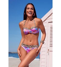 Lascana Women's Leopard Cheetah Fold Over Bikini Swimsuit Bottom cup sizing