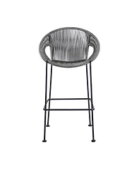 Low Back Metal Outdoor Counter Height Bar Chair with Footrest – Perfect for Patio