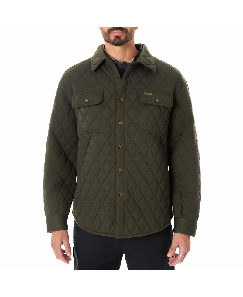 Smith's Workwear Men's Snap Closure Diamond Quilted Knit Shirt-Jac